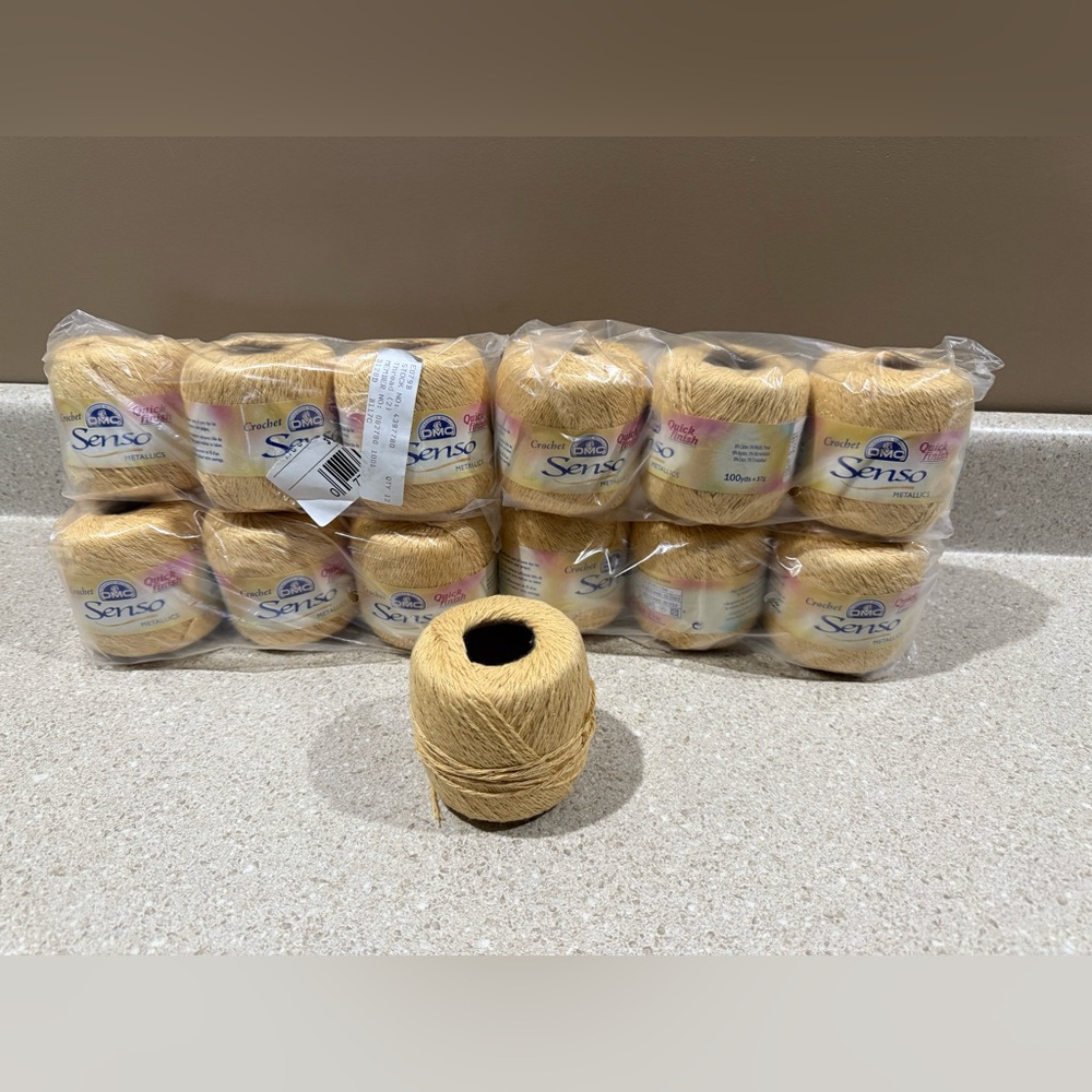 BUNDLE 3 Metallic DMC Gold SENSO Cotton YARN